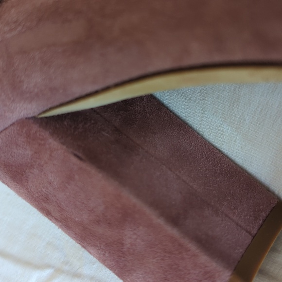 Kate Spade New York Gena Suede Block Heel Pumps with Pearl Detail In Blush Pink - Picture 8 of 11